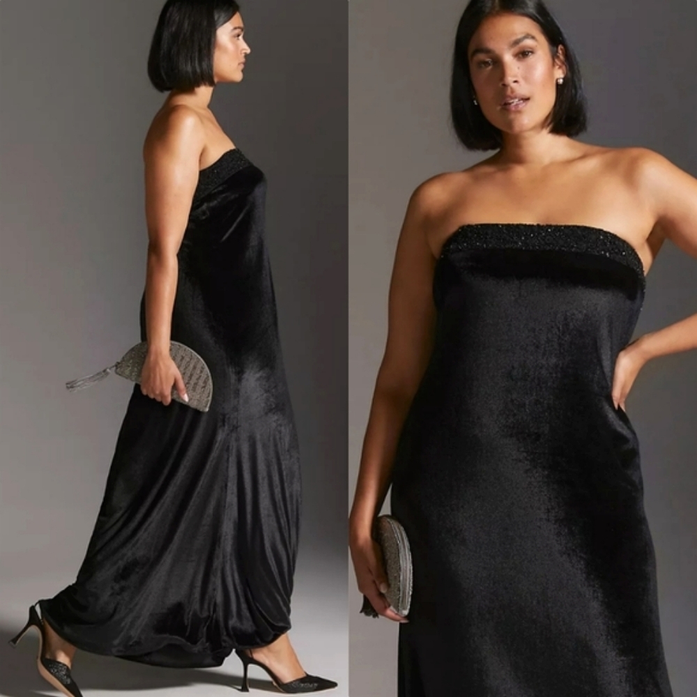Payal Jain Beaded Velvet Maxi Dress